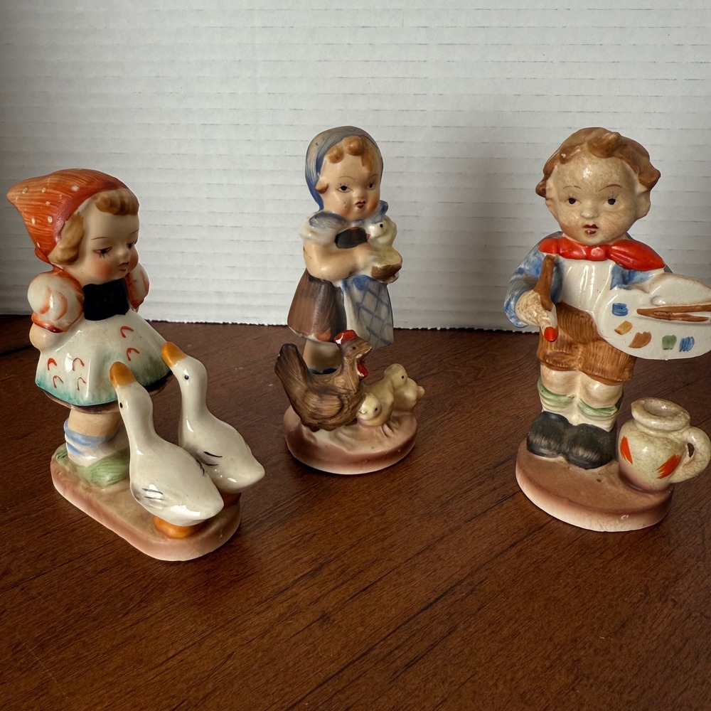 Vintage Ceramic Children Figurines Hummel Like Collection Set of 3